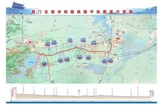 荆门至荆州铁路项目示意图。