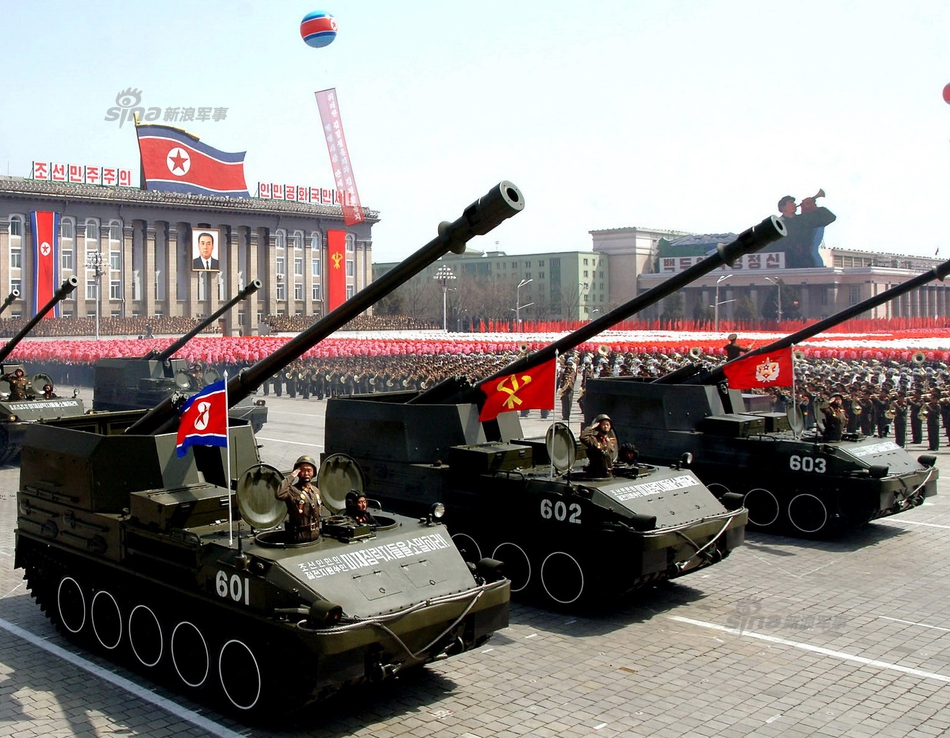 韩国最怕这个?朝鲜多型自行火炮亮相超霸气