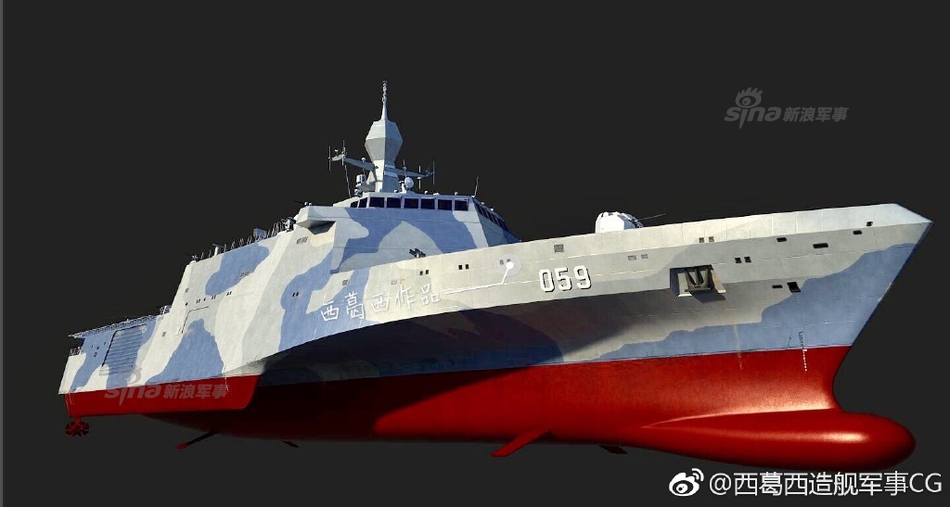 054b是哪一款网友cg畅想我军未来新型护卫舰