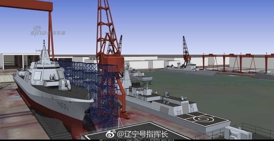 巨舰大炮时代来了我军电磁炮让055大驱变身战列舰