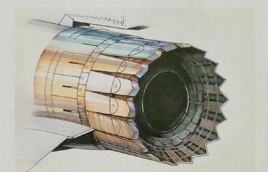 网友绘制的国产矢量喷管想象图。非常感谢作者。