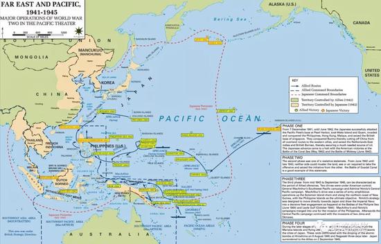 ▲ 二战时期日本的“绝对国防圈”基本就是早期“反介入”了