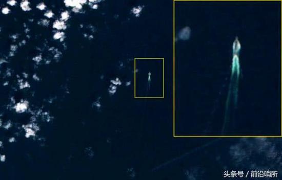 疑似055海试全速前进的卫星图