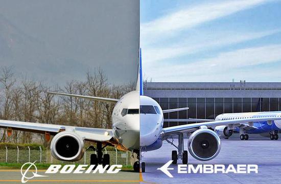 图为波音和巴西航空工业公司合并的宣传照片。