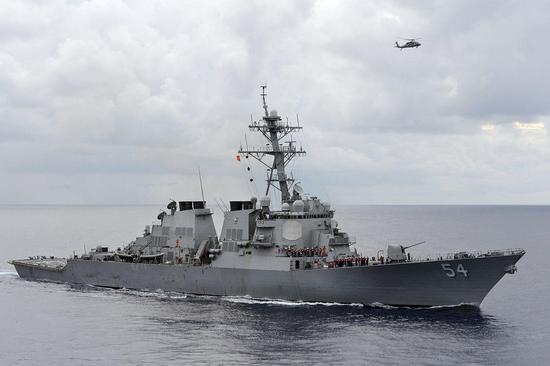 资料图:美国海军威尔伯号导弹驱逐舰(DDG-54)