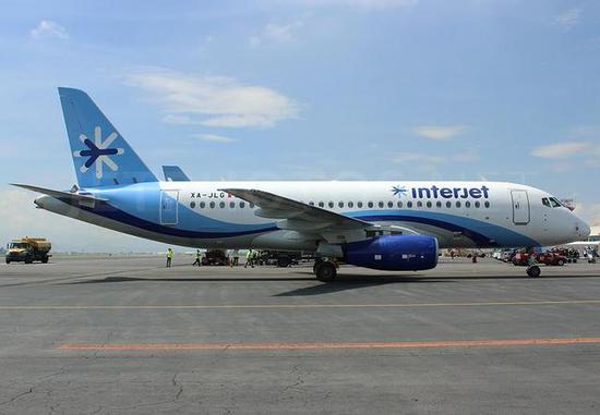 图片：墨西哥interjet航空的SSJ100