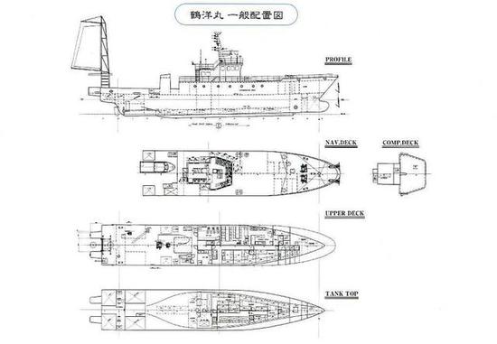 鹤洋丸的总布置图