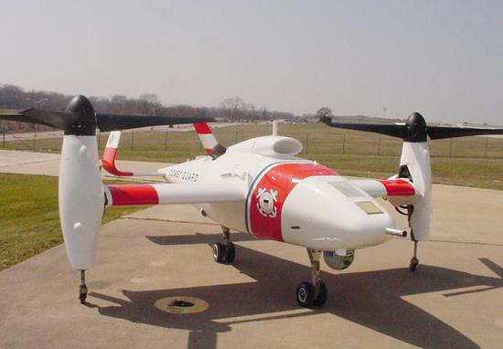 图为贝尔“鹰眼”倾转翼无人机，着美国海岸警卫队涂装。