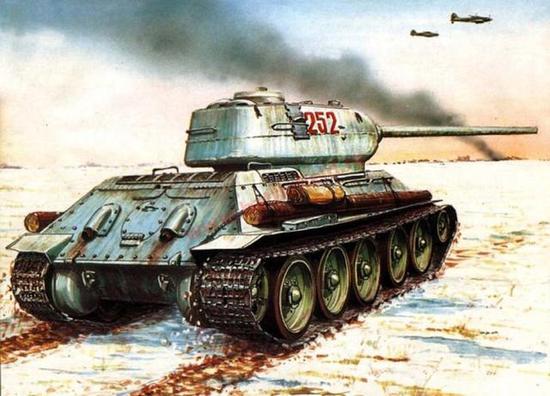 1944年，T34-85坦克开始出现在前线，质量比之前的76型要好很多