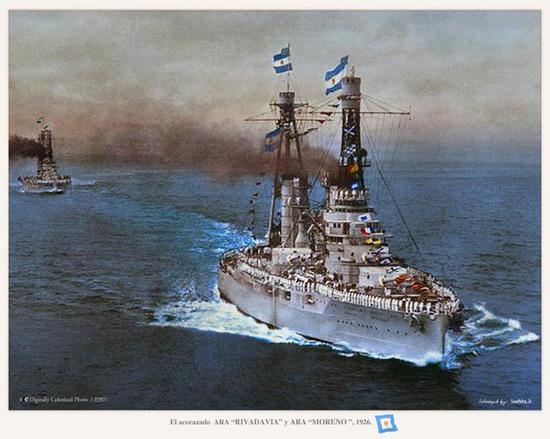 图为阿根廷海军上个世纪20年代的主力战列舰。