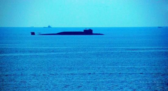 资料图：网传中国094型战略核潜艇照片。