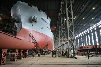 建造中的俄最新一代补给舰