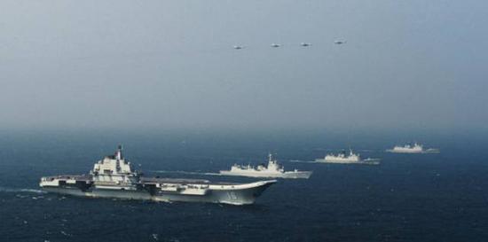 ▲2014年辽宁舰赴南海海域科研试验和训练