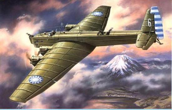 图片：中国空军曾经想让TB-3轰炸机轰炸日本（背景富士山），然而这只是一个遥远的梦。