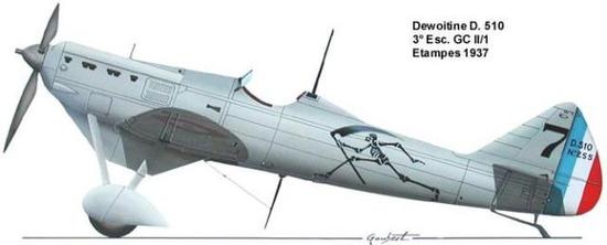 图片：法国空军大量装备D.510战斗机，但在战争初期不是德军Me-109战斗机的对手。