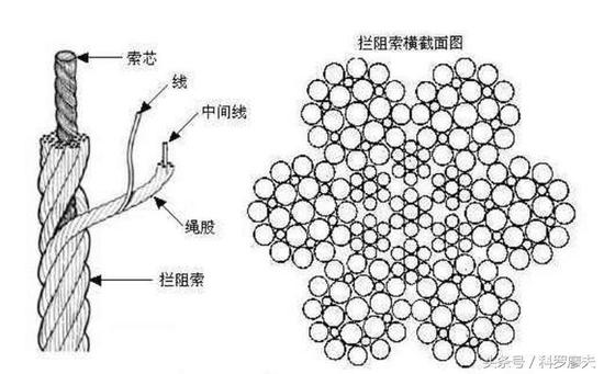 图片：航母拦阻索结构示意图