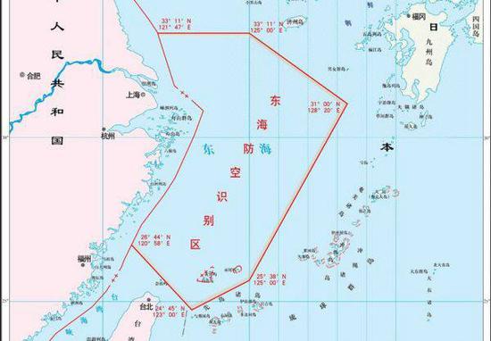 图为我国东海防空识别区,70海里约相当于130公里