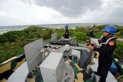 太平岛上的20毫米机炮阵地