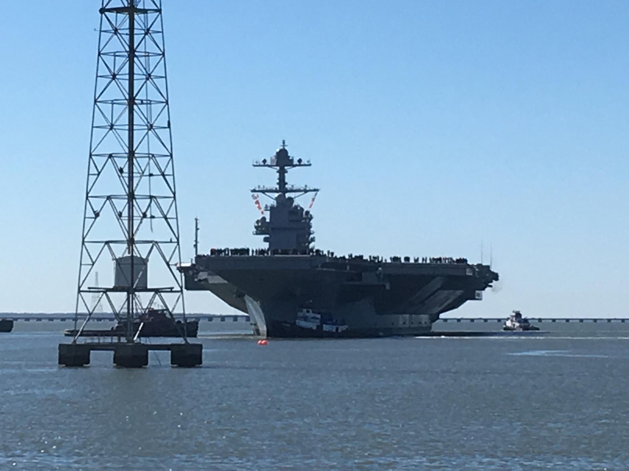 美最新航母福特号海试今年或服役 仍难满足特