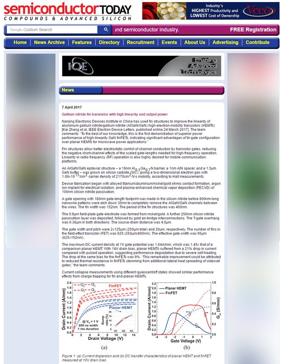 
	《Semiconductor Today》报道截图 
