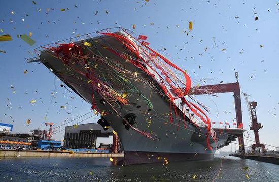 △4月26日下水的中国首艘国产航母
