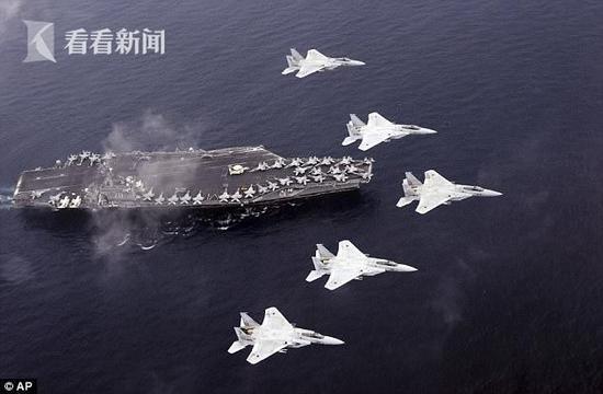 这是美日首次出动3艘航母举行联合军事演习。