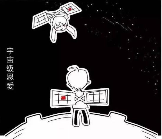 漫画图:神舟11号 与 天宫二号