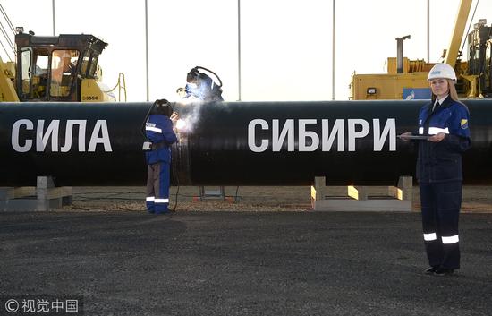 中俄输气管道开工仪式,图自视觉中国