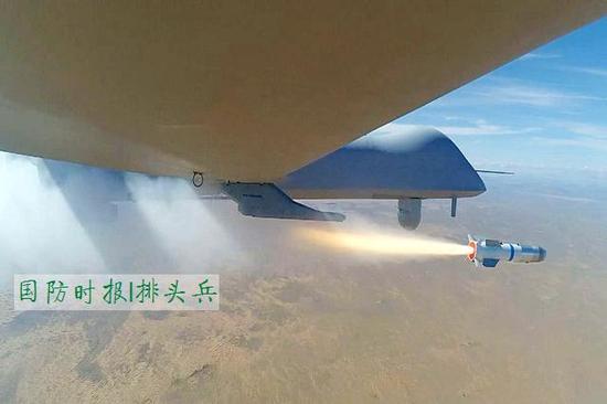 资料图:我国“彩虹-5”无人机对目标发起打击(视频截图)