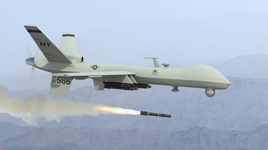 MQ-9无人机发射机载武器画面