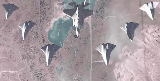 图片:F-35和无人战斗机协同空战
