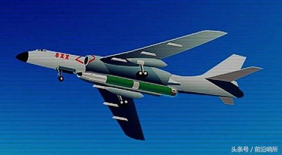 轰6改进型携带空射弹道导弹模拟图