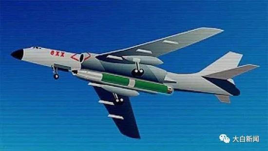 轰-6K挂载空射弹道导弹效果图