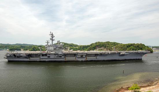 5月11日,“里根”号航母完成大修从横须贺出港试航