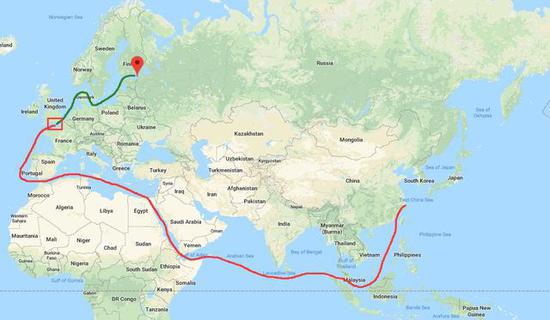 ▲S-400防空导弹的回国之路(©军机图)