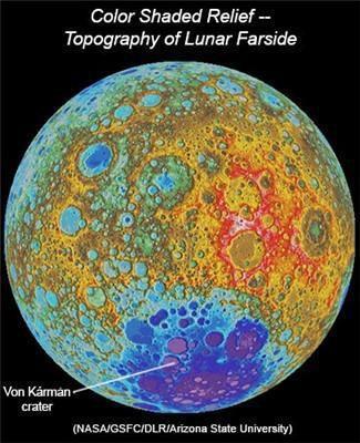 冯·卡门撞击坑在月球的位置(来源:NASA)