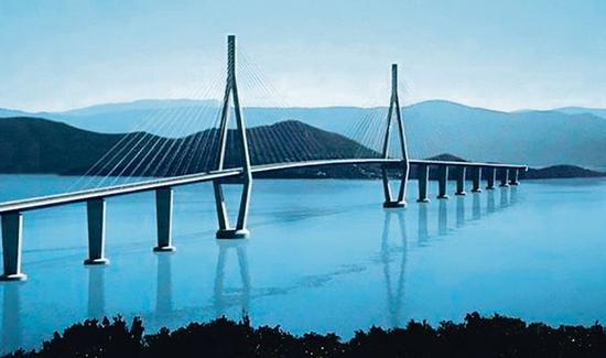 佩列沙茨跨海大桥设计图  图自中国驻克罗地亚大使馆网站