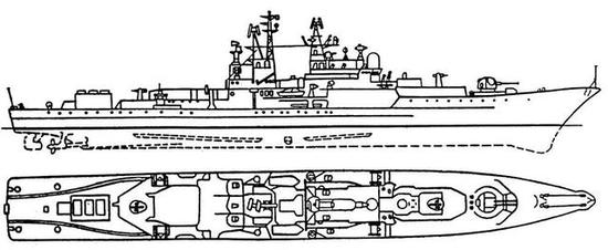 图片:956U型设想图,舰尾是3S14垂发