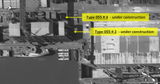另外两艘055型也正在建造中