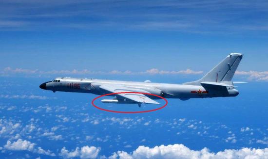 中国海军列装40架轰6KH 新增两个挂点对抗美