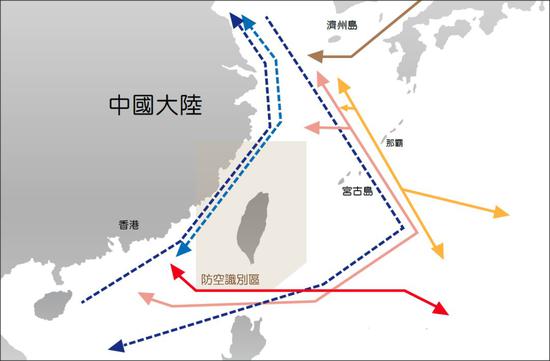 我军战机出岛链航线更接近台湾 台军基地已不