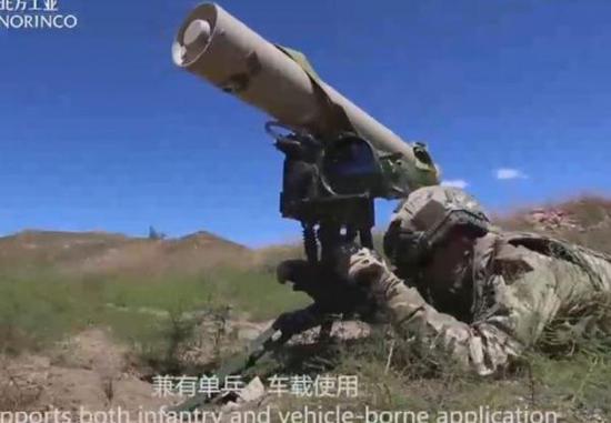 “装甲与反装甲日”活动红箭-11导弹发射视频截图