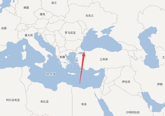 图注:土耳其海峡地理位置图