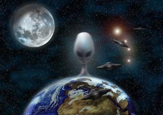 资料图:太空中的外星人意想图
