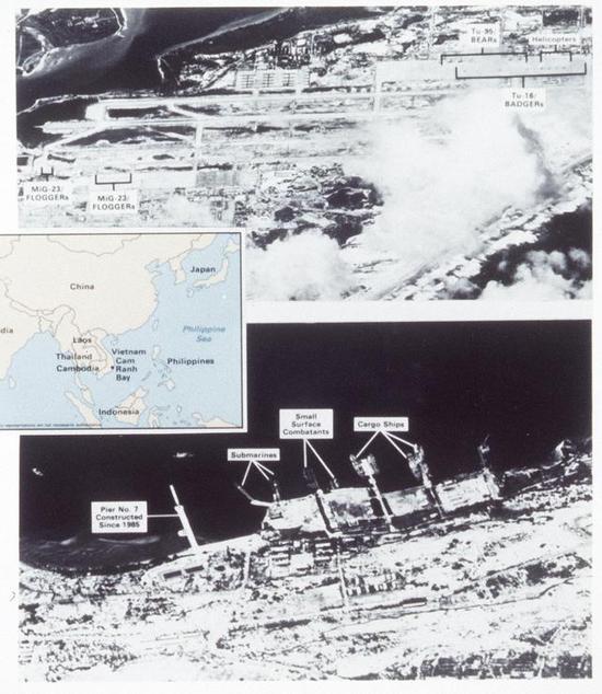 图注：1987年美军监视拍摄的金兰湾苏联军事基地照片