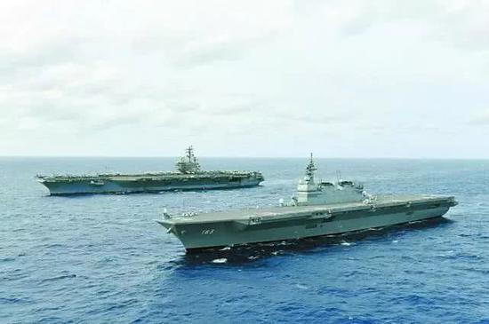 6月10日-12日,美日在南海上演双航母秀。