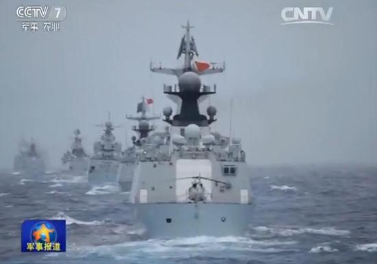 资料图:中国海军南海军演