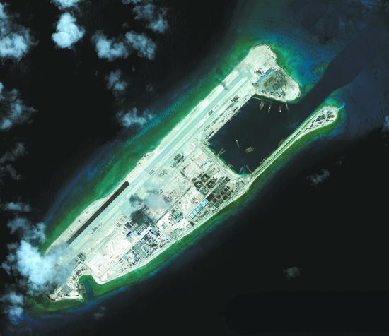 美国智库发布的永暑礁卫星图片
