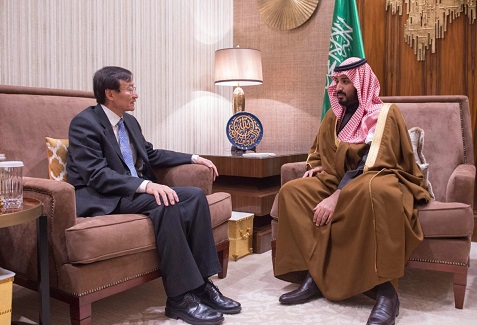 2016年1月6日,副外长张明在沙特访问,与副王储兼国防部长Mohammed bin Salman bin Abdulaziz会面。