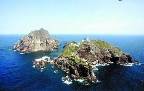 资料图片：韩日争议岛屿，韩国称“独岛”，日本称“竹岛”。